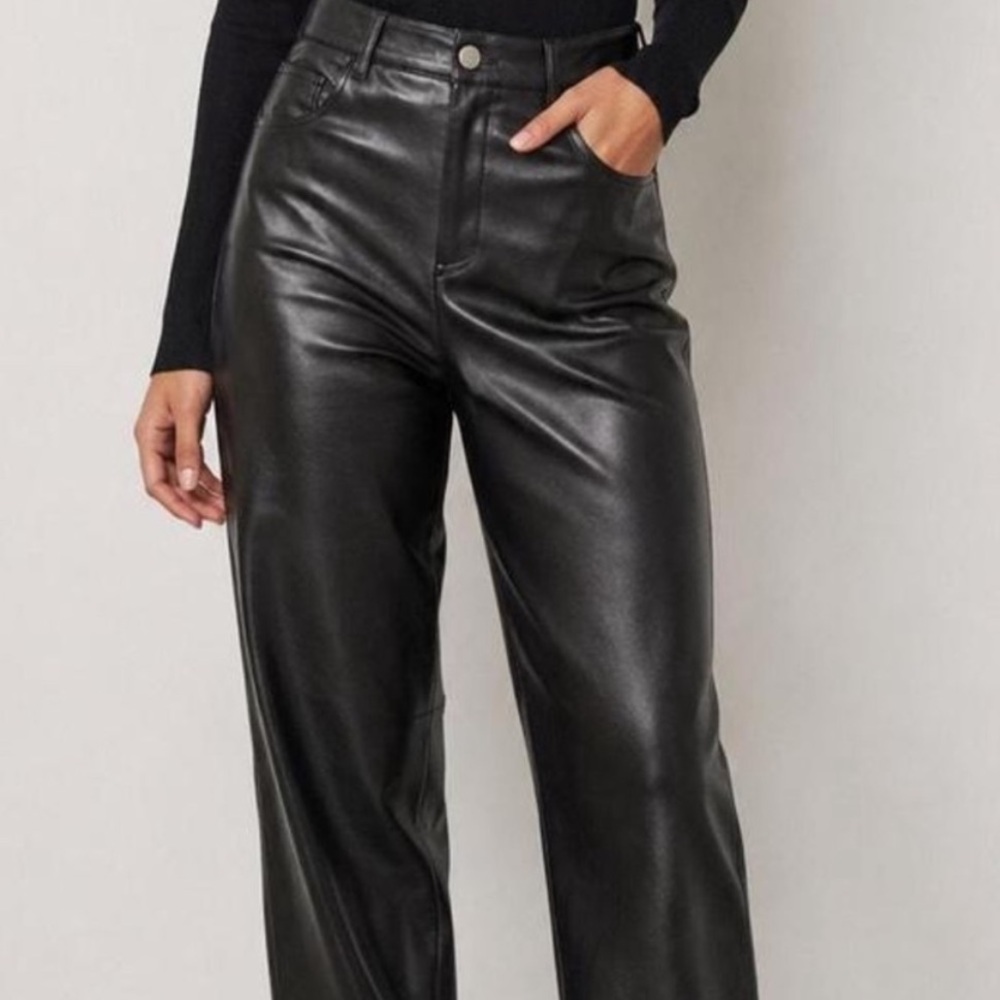 Aritzia Babton Melina pant leather black size 6